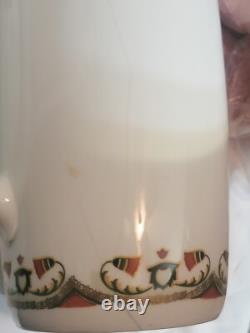 MZ Austria Porcelain Art Deco Era SET 4 Demitasse Cup + 5 Saucer + Chocolate Pot