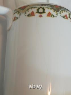 MZ Austria Porcelain Art Deco Era SET 4 Demitasse Cup + 5 Saucer + Chocolate Pot