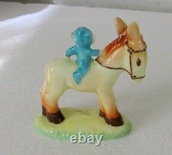 Mabel Lucie Attwell Boo Boo On Donkey Blue Pixie Shelley Figurine La. 26