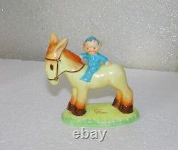 Mabel Lucie Attwell Boo Boo On Donkey Blue Pixie Shelley Figurine La. 26