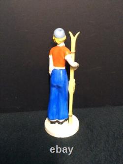Made in Japan Art Deco Stylish Lady with Skis