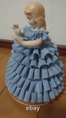 Made in Japan Dress Lace Porcelain Alice Figure TK Nagoya Doll Ceramic H5.9