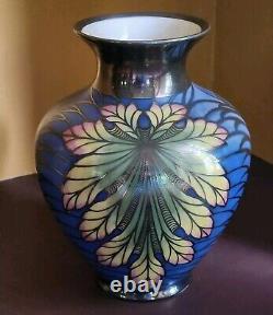 Manfred Veyhl Silver Overlay Porcelain Vase Art Deco 8 1940s Rare