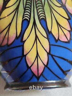 Manfred Veyhl Silver Overlay Porcelain Vase Art Deco 8 1940s Rare