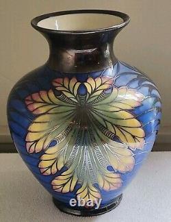 Manfred Veyhl Silver Overlay Porcelain Vase Art Deco 8 1940s Rare