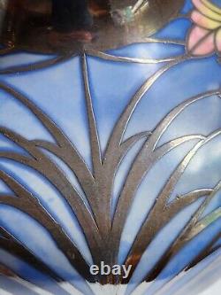 Manfred Veyhl Silver Overlay Porcelain Vase Art Deco 8 1940s Rare