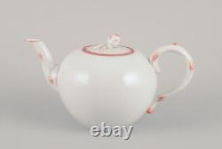 Meissen, Germany. Art Deco porcelain teapot decorated with coral red trim