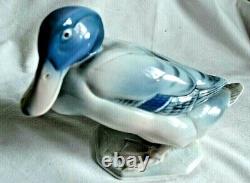 Metzler & Ortloff Mallard Duck Blue & White Vintage Art Deco Germany Porcelain