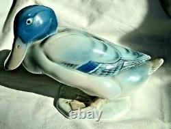 Metzler & Ortloff Mallard Duck Blue & White Vintage Art Deco Germany Porcelain