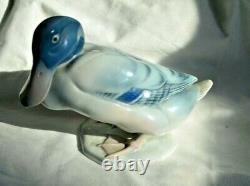 Metzler & Ortloff Mallard Duck Blue & White Vintage Art Deco Germany Porcelain