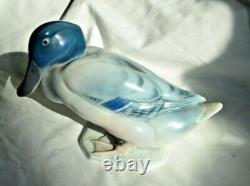 Metzler & Ortloff Mallard Duck Blue & White Vintage Art Deco Germany Porcelain