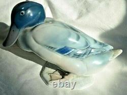 Metzler & Ortloff Mallard Duck Blue & White Vintage Art Deco Germany Porcelain