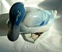 Metzler & Ortloff Mallard Duck Blue & White Vintage Art Deco Germany Porcelain