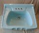 Mid Century Art Deco Homary Baby Blue Porcelain Ceramic Sink Stamped 1959 Rare