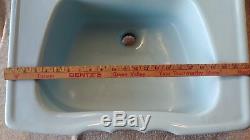 Mid Century Art Deco HOMARY Baby Blue Porcelain Ceramic SInk Stamped 1959 RARE