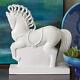 Mid Century Modern Horse Sculpture Statue Matte White Ceramic Art Deco