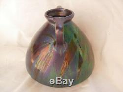 Montieres, French Art Deco Iridescent Ceramic Vase, Signed, 1930 Years