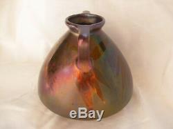 Montieres, French Art Deco Iridescent Ceramic Vase, Signed, 1930 Years