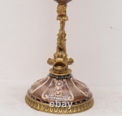 Monumental Art Deco Egg-Shaped Vase Ceramic & Bronze Sign Decor Art Gift Home