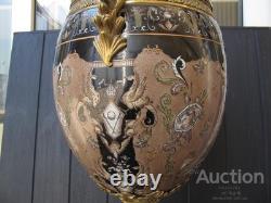 Monumental Art Deco Egg-Shaped Vase Ceramic & Bronze Sign Decor Art Gift Home