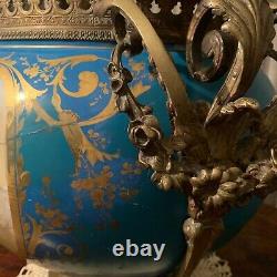Monumental Sevres Style Cache Pot large 19th century deco antique art porcelain
