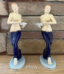 Moriyama Mirror Image Pair Art Deco Figurines KAW