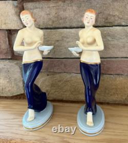 Moriyama Mirror Image Pair Art Deco Figurines KAW