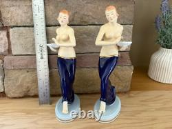 Moriyama Mirror Image Pair Art Deco Figurines KAW