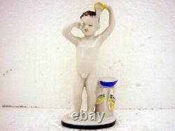 Morning Bathing Boy Vintage USSR Russian LFZ Lomonosov Porcelain Figurine EXC