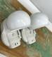 Nos Pair Vtg Art Deco Milk Glass Bathroom Wall Sconces 1920s 1930 1940 Porcelain