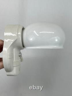 NOS Pair Vtg Art Deco Milk Glass Bathroom Wall Sconces 1920s 1930 1940 Porcelain