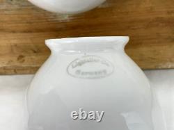 NOS Pair Vtg Art Deco Milk Glass Bathroom Wall Sconces 1920s 1930 1940 Porcelain