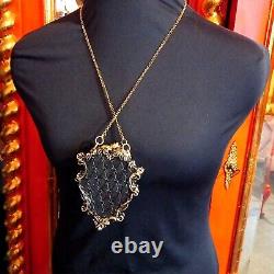Necklace woman pendant art deco nouveau talisman luck luxury jewelry blue spider