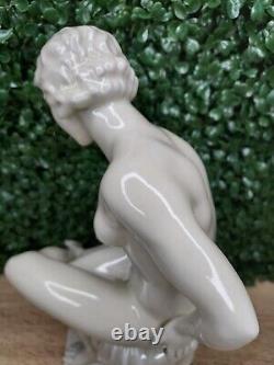 Neutettau Germany Nude Female Porcelain Sculpture Art Deco Nouveau Statue Vtg