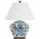 New Pair Ralph Lauren Oriental Floral Porcelain Ginger Jar Lamp Hand Painted 2x