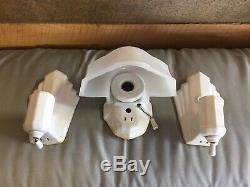 Nice 3 Piece Vintage Porcelain/glass Bathroom Light Fixtures Set -art Deco