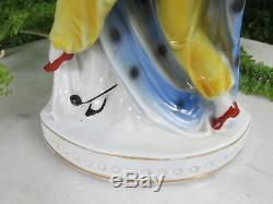 Nice Art Deco Porcelain Lamp Dancing Flapper Lady (couple) With Cape