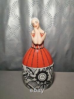 Night light porcelain art deco box 1930 BERNARDAUD box half doll lamp