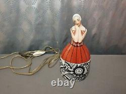 Night light porcelain art deco box 1930 BERNARDAUD box half doll lamp