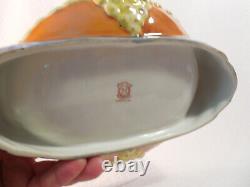 Noritake Art Deco Lady Figural Twins Gemini Lustre Bowl Butterflies Signed