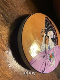 Noritake Art Deco Lusterware Vanity Powder Or Trinket Box Exquisite