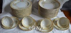 Noritake China Gramatan 12 Luncheon Plates 12 Bowls 5 Saucer 4 Cups Vintage 1933