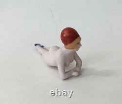 Nude Bathing Beauty Lady Woman Figurine Porcelain Bisque Art Deco VTG Germany