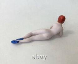 Nude Bathing Beauty Lady Woman Figurine Porcelain Bisque Art Deco VTG Germany