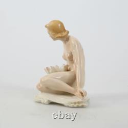 Nude Lady Figurine with Large Water Lily Karl ENS Germany
