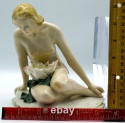 Nude Lady Figurine with Large Water Lily Karl ENS Germany Video