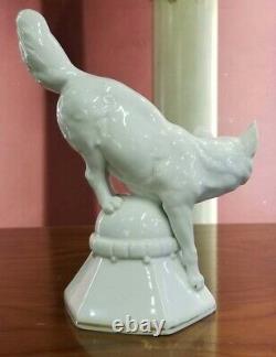 Old Art Deco German Porcelain Figurine, Fox