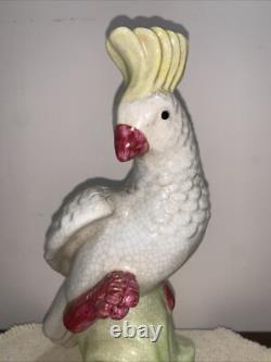 Old Chinese Parrot or Cockatoo very heavy Porcelain beautiful Art Deco Signed