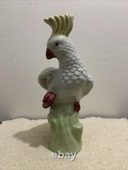 Old Chinese Parrot or Cockatoo very heavy Porcelain beautiful Art Deco Signed