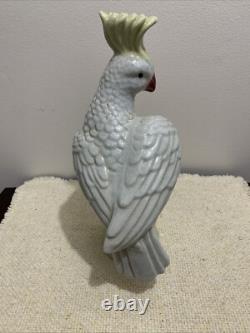Old Chinese Parrot or Cockatoo very heavy Porcelain beautiful Art Deco Signed